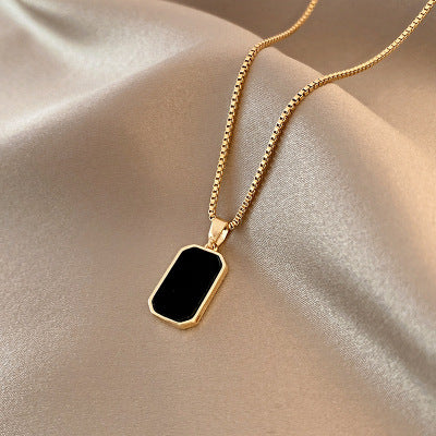 18K Gold Non-fading Fashion Small Black For Men