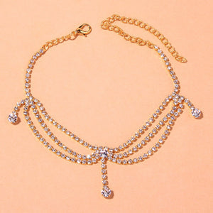 WOMEN'S TRENDY RHINESTONE MULTI-LAYER ANKLET