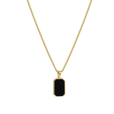 18K Gold Non-fading Fashion Small Black For Men